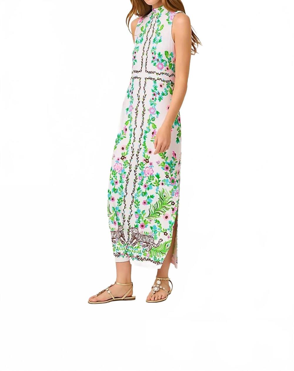 NEW LILLY PULITZER wellington maxi dress in resort white royal zoo engineered - Picture 5 of 7